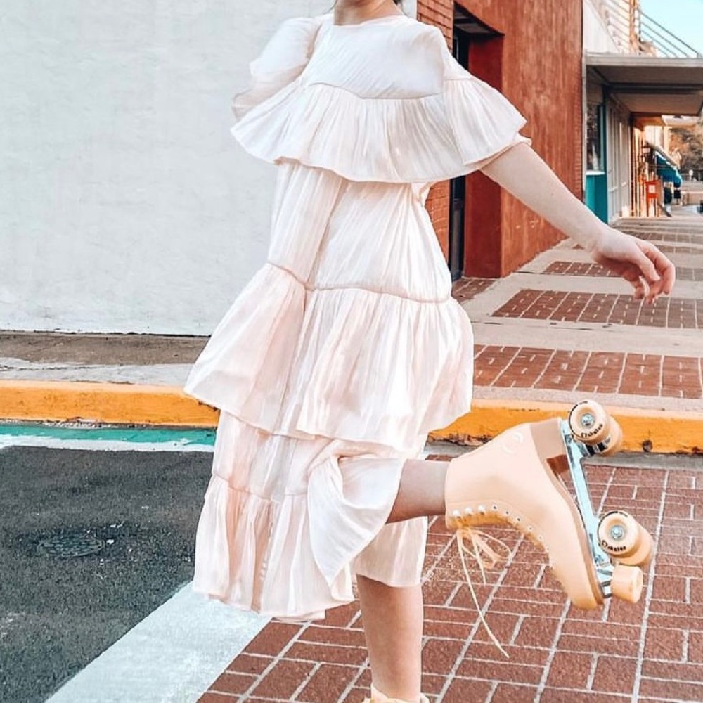silky light pink dress